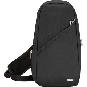 Versatile Black Sling Bag with 5-Point Anti-Theft System & Water Bottle Holder